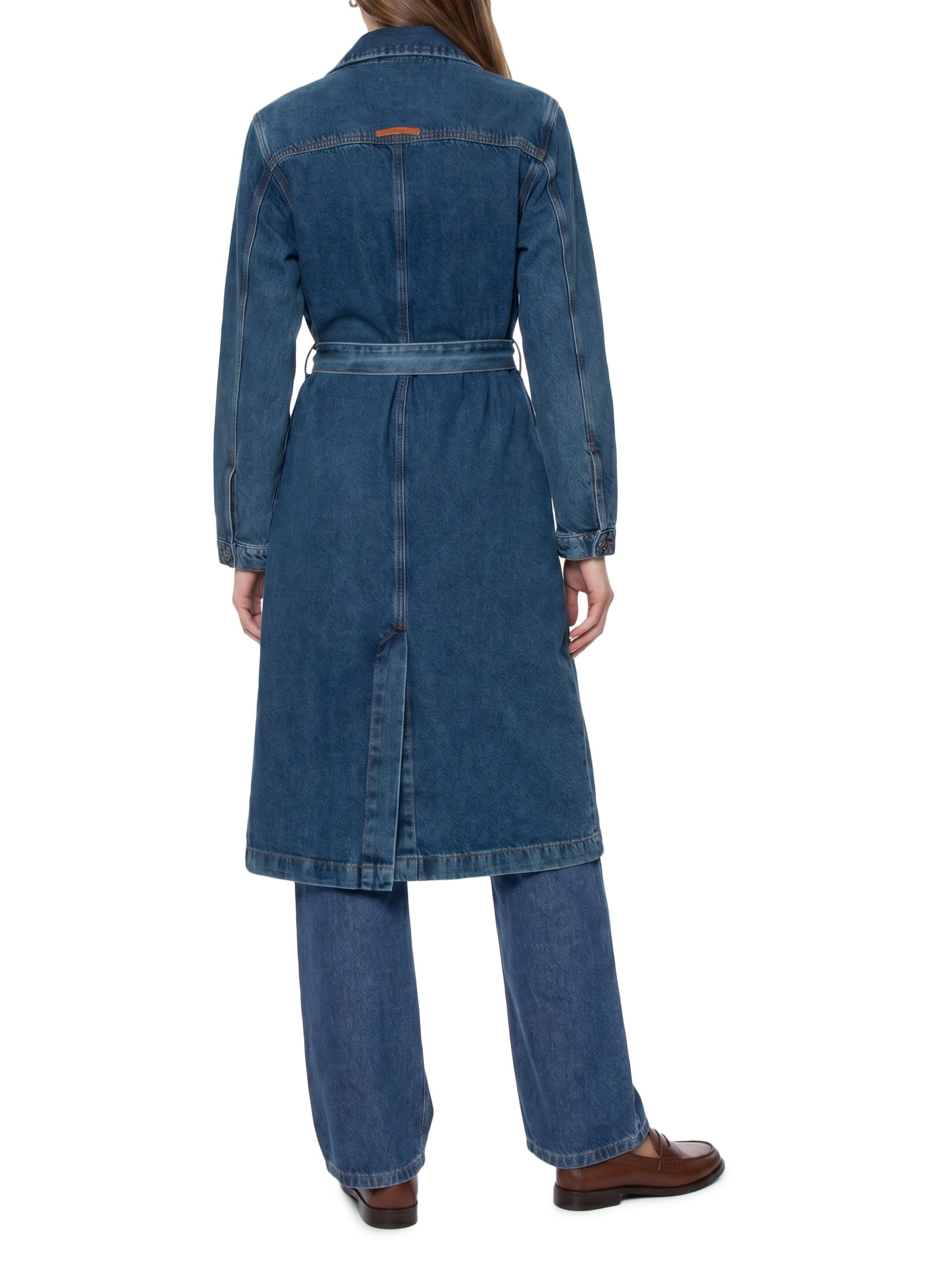 Trench Coat Jeans Stone Azul Cantão