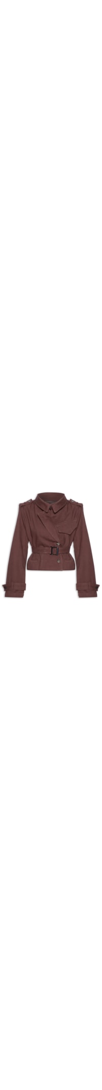 Trench Feminino De Sarja Curto Boho - Marrom