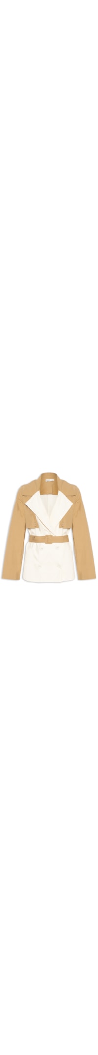 Trench Feminino Linho com Detalhe em Algodão – Branco