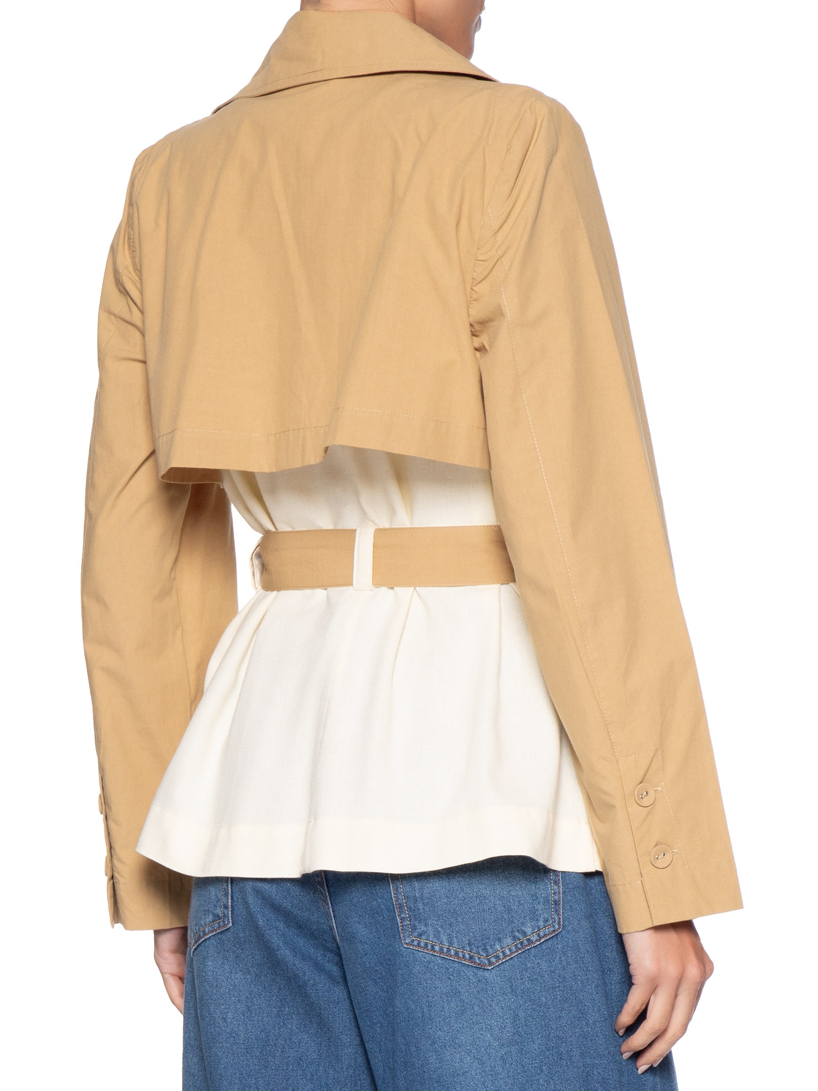 Trench Feminino Linho com Detalhe em Algodão – Branco Dress To