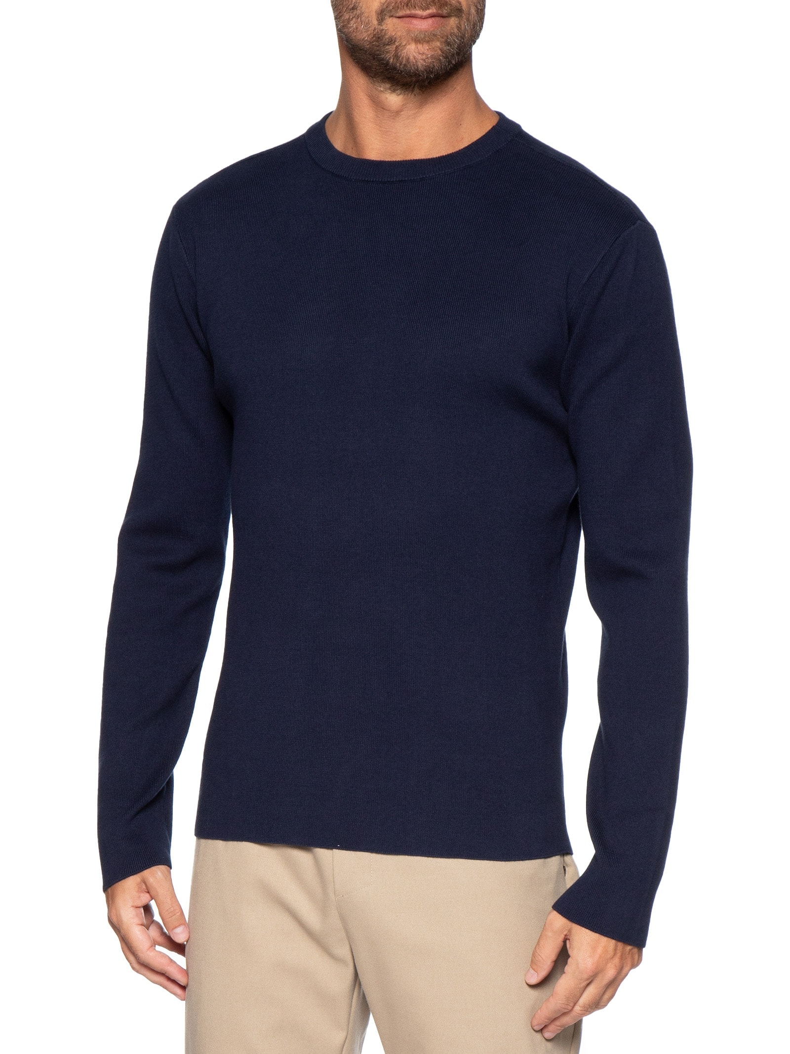 Tricot Manga Longa Masculino Over Solid Cotton – Azul Osklen