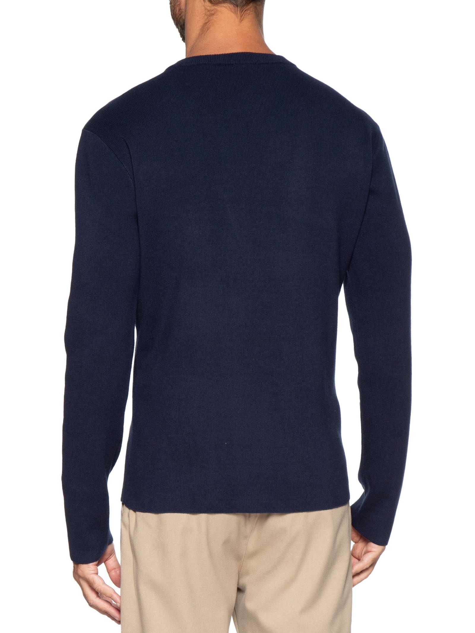 Tricot Manga Longa Masculino Over Solid Cotton – Azul Osklen