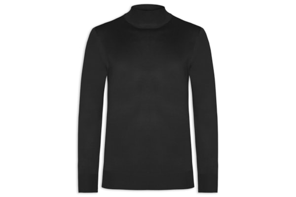 Tricot Masculino Básico Gola Alta - Preto