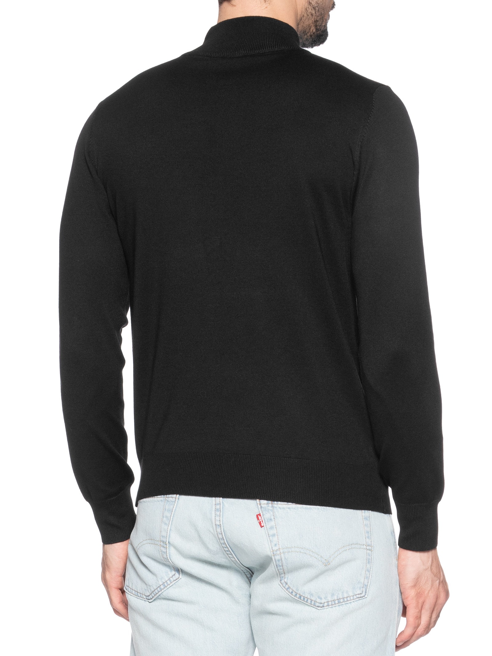 Tricot Masculino Básico Gola Alta Preto Basiq Men