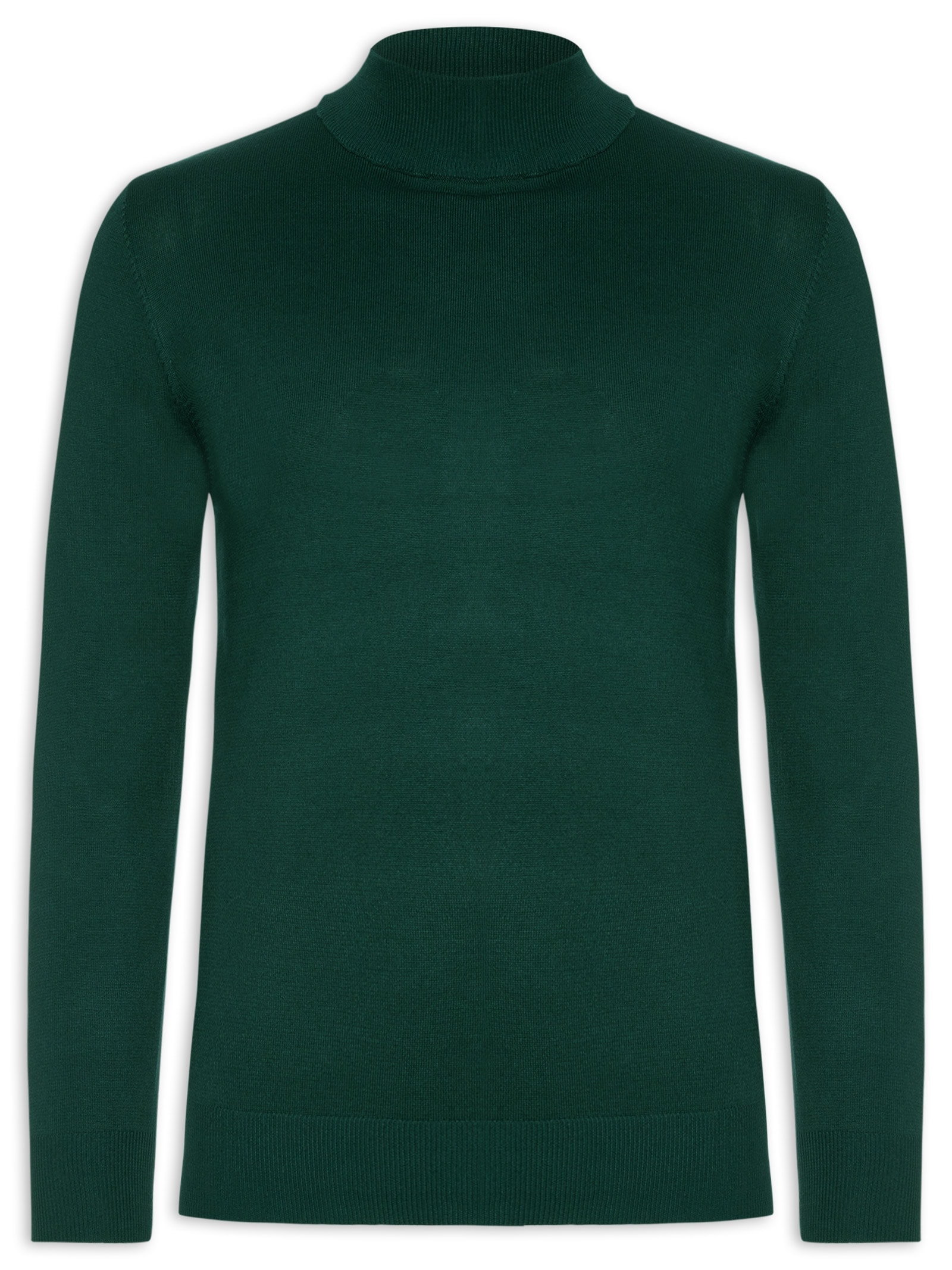 Tricot Masculino Básico Gola Alta Verde Basiq Men