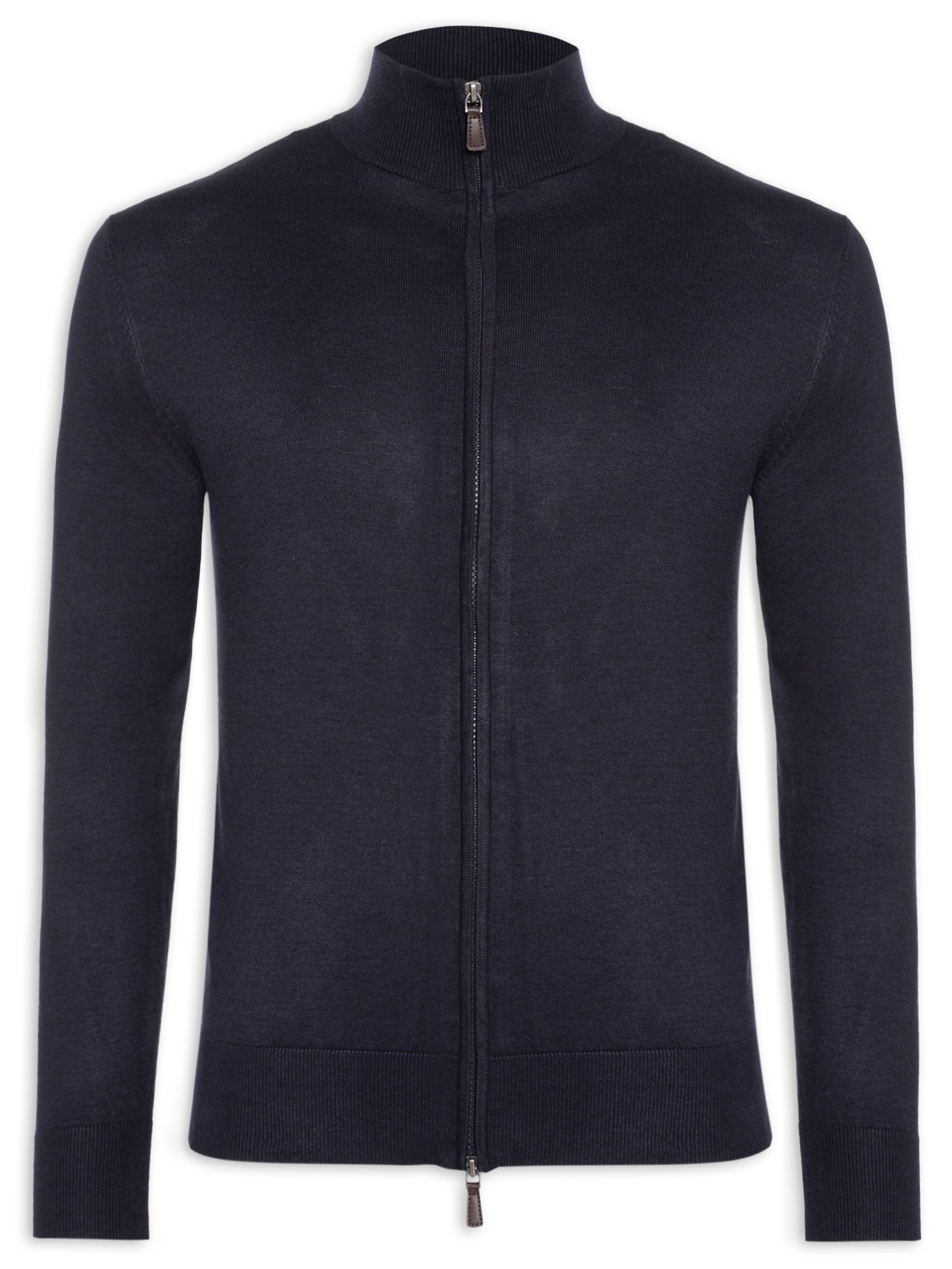 Tricot Masculino Full Zíper Mescla Touch Azul Reserva