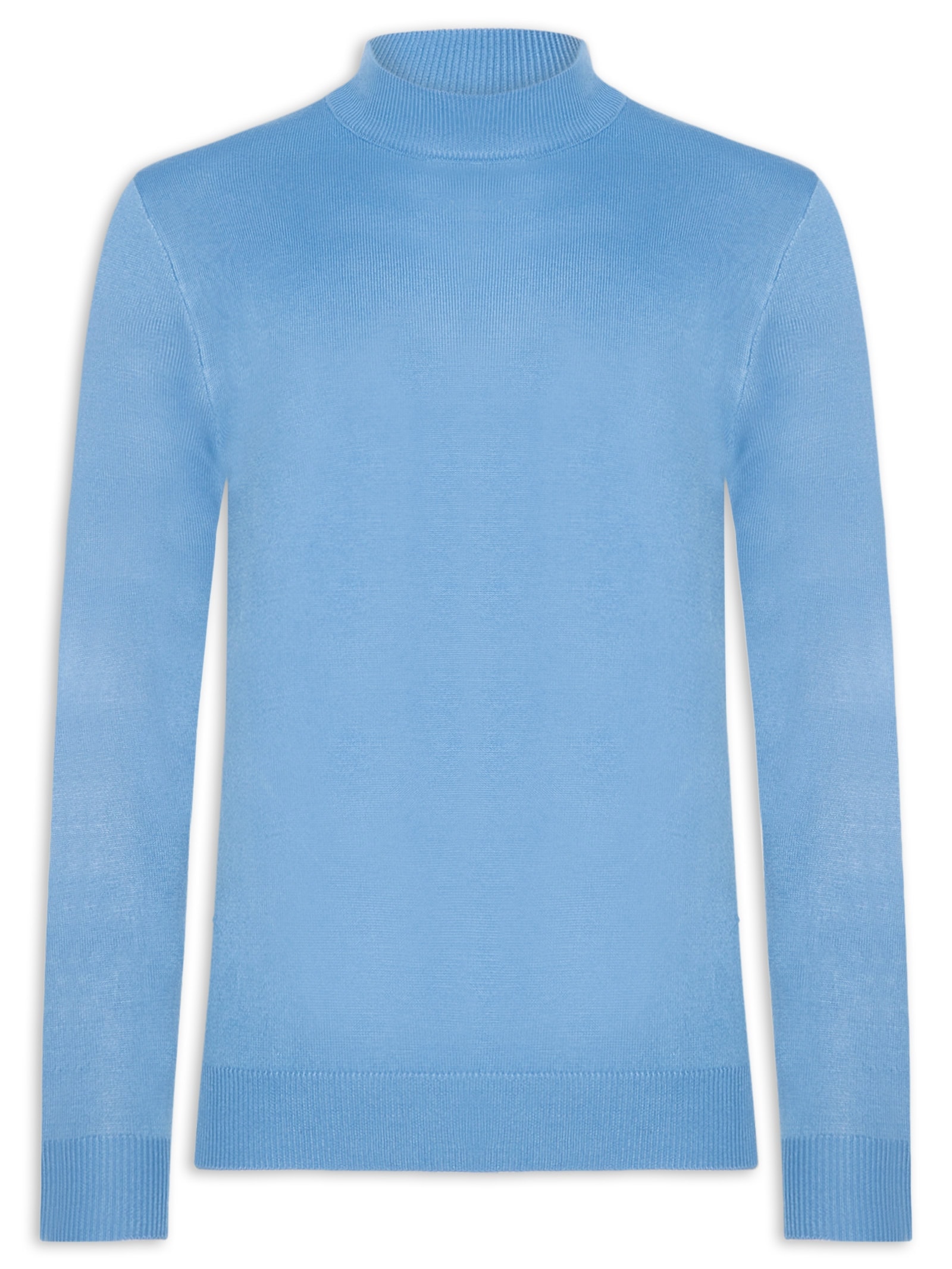Tricot Masculino Gola Alta Básico Azul Basiq Men