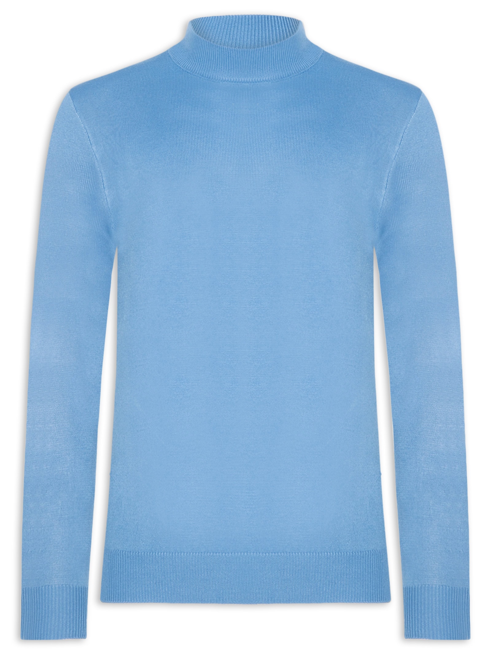 Tricot Masculino Gola Alta Básico Azul Basiq Men