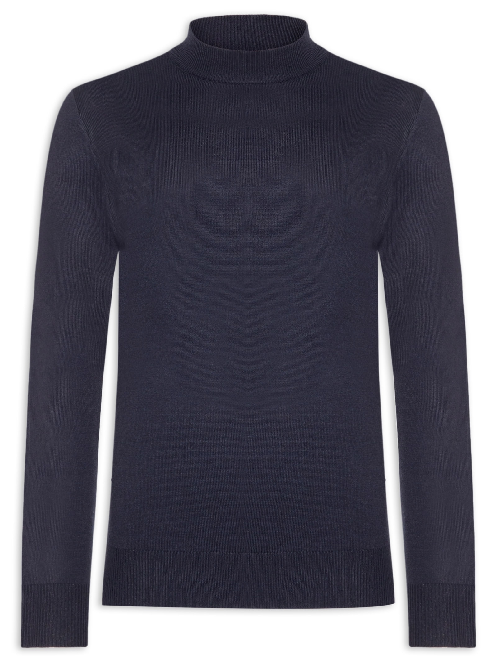 Tricot Masculino Gola Alta Básico Azul Basiq Men