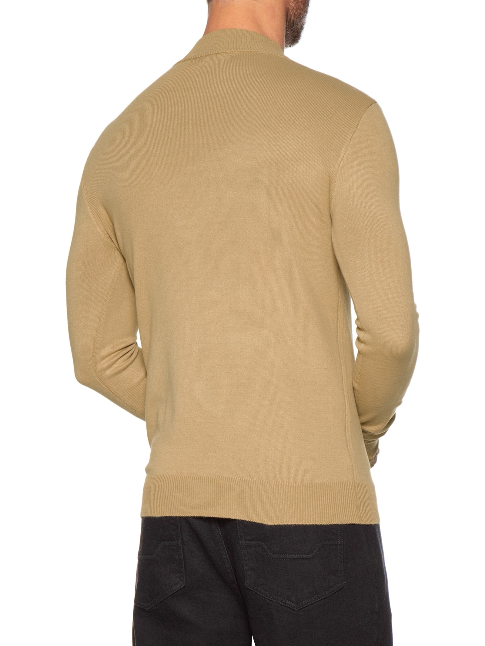 Tricot Masculino Gola Alta Básico Bege Basiq Men