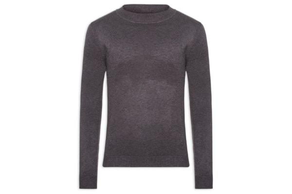Tricot Masculino Gola Alta Básico - Cinza