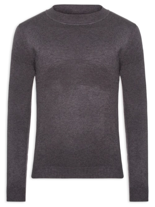 Tricot Masculino Gola Alta Básico – Cinza