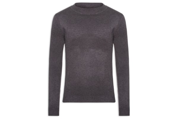 Tricot Masculino Gola Alta Básico - Cinza