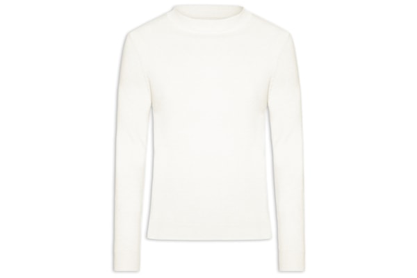 Tricot Masculino Gola Alta Básico - Off White