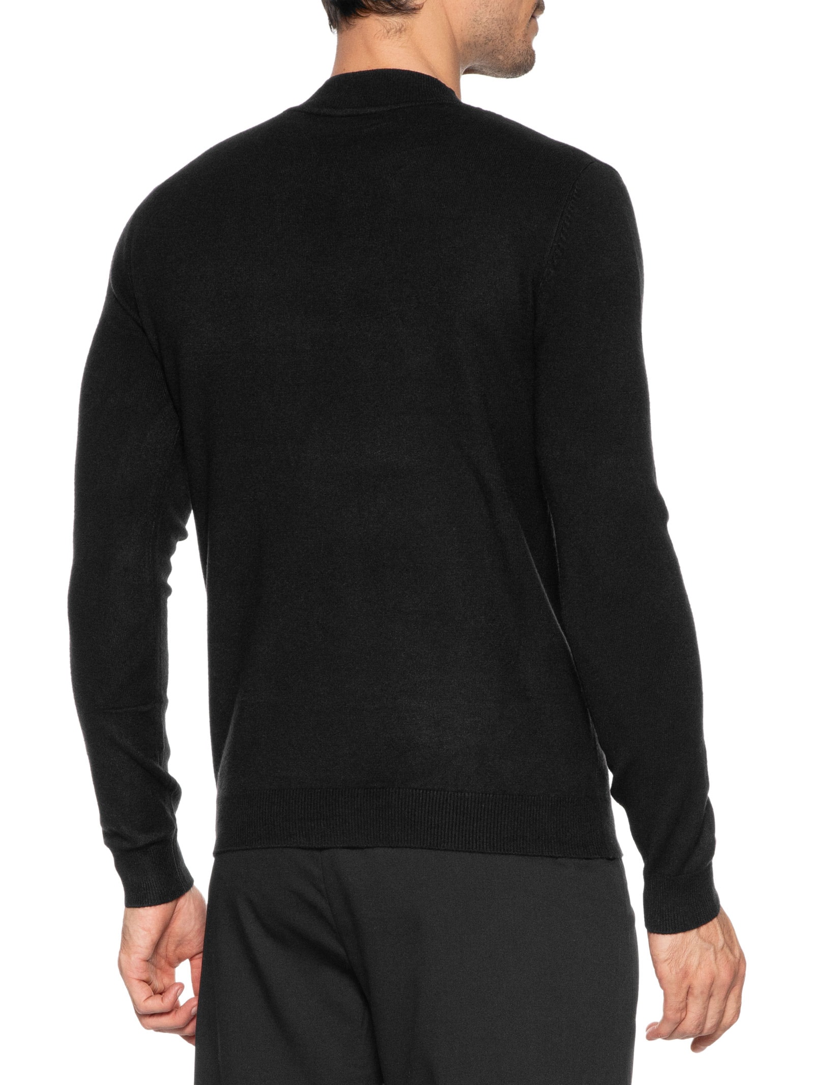 Tricot Masculino Gola Alta Básico Preto '2 Essential