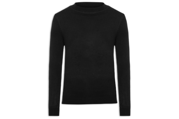Tricot Masculino Gola Alta Básico - Preto