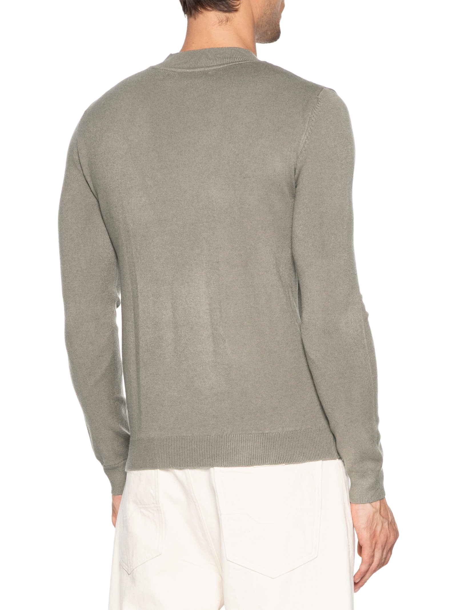Tricot Masculino Gola Alta Básico Verde '2 Essential