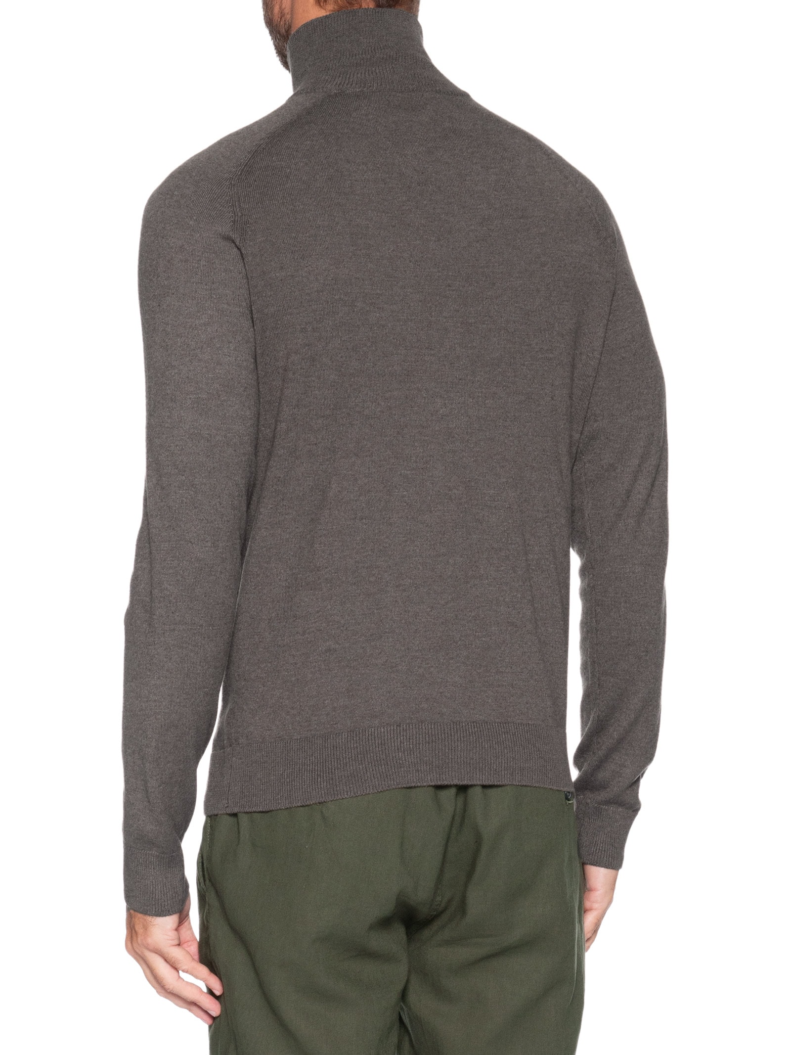 Tricot Masculino Gola Alta Com Fechamento Duplo Marrom '2 Essential