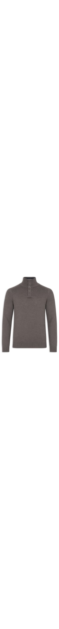 Tricot Masculino Gola Alta Com Fechamento Duplo – Marrom