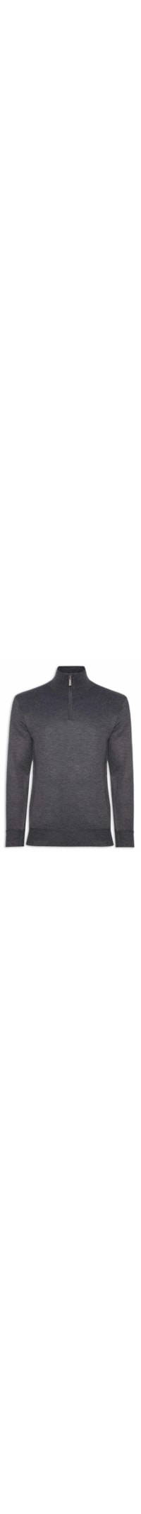 Tricot Masculino Gola Alta Meio Zíper - Cinza