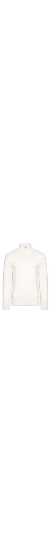 Tricot Masculino Gola Alta Meio Zíper - Off White