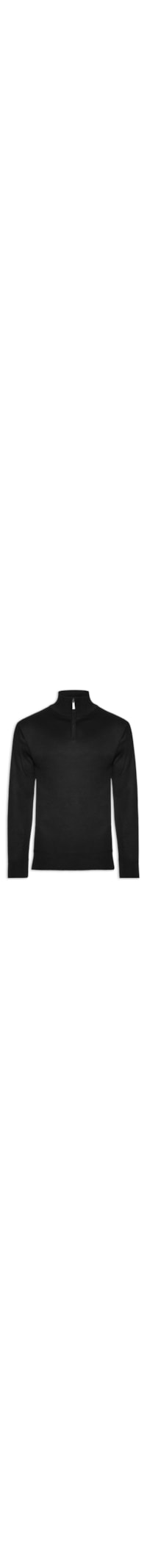 Tricot Masculino Gola Alta Meio Zíper - Preto
