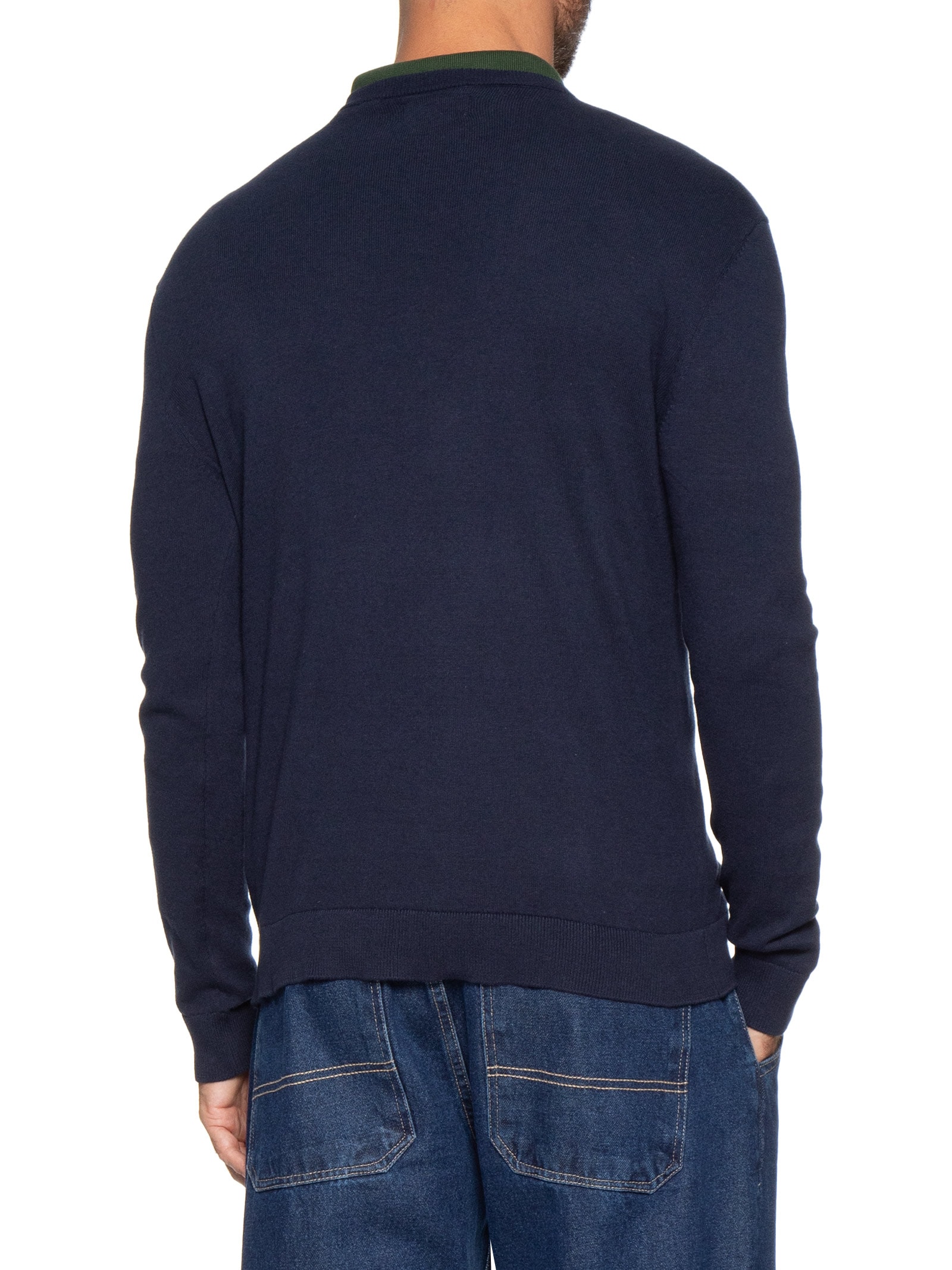 Tricot Masculino Gola Careca Azul Reserva