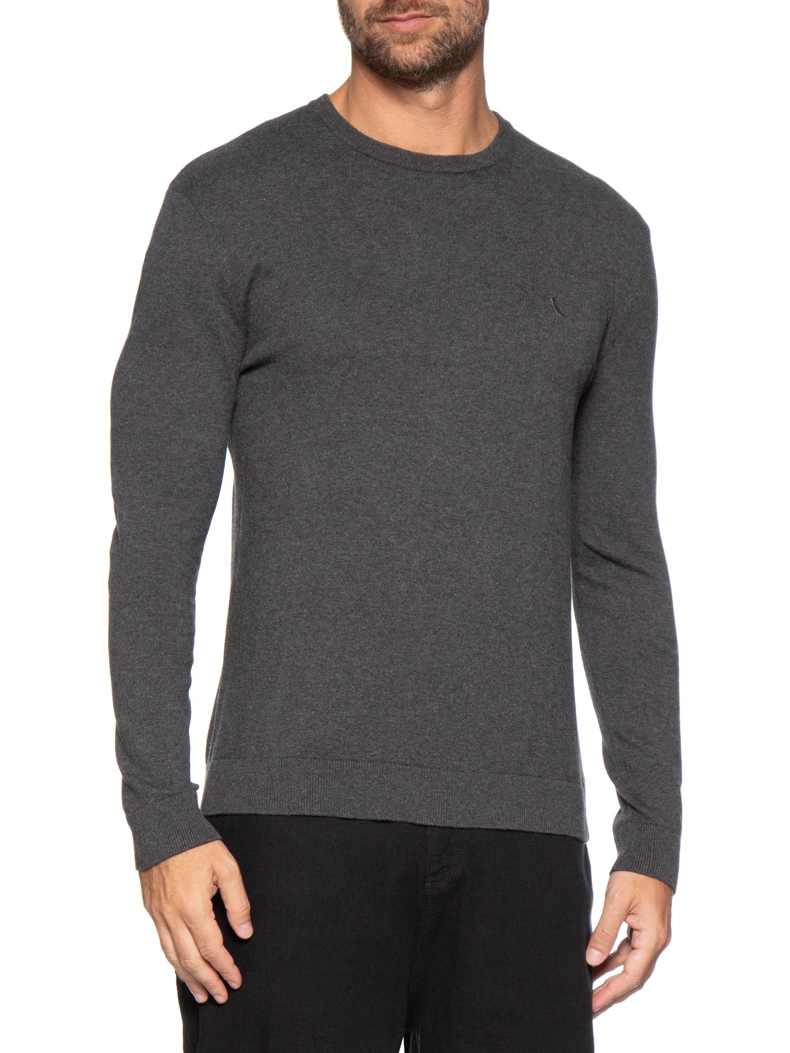 Tricot Masculino Gola Careca Cinza Reserva