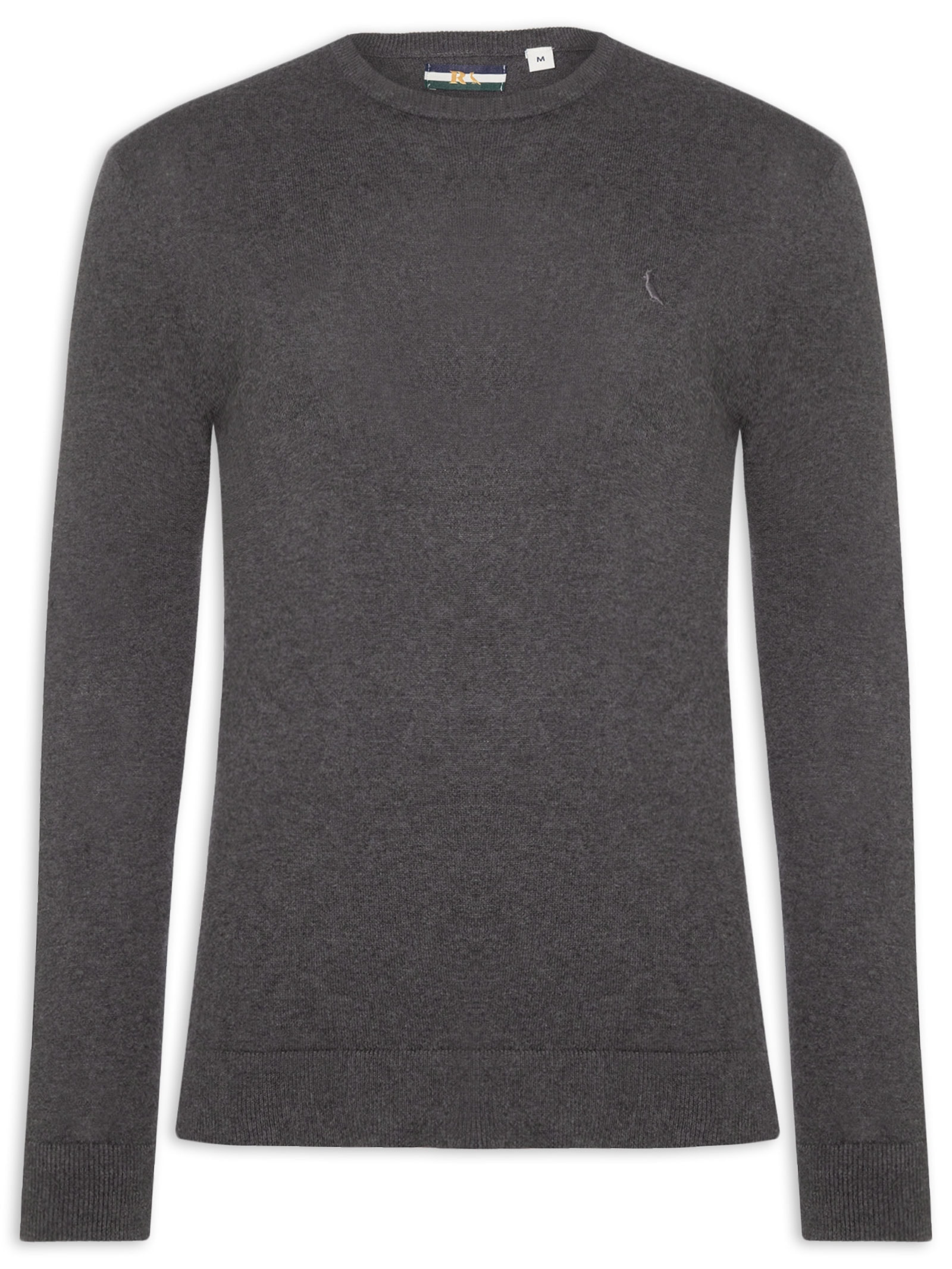 Tricot Masculino Gola Careca Cinza Reserva