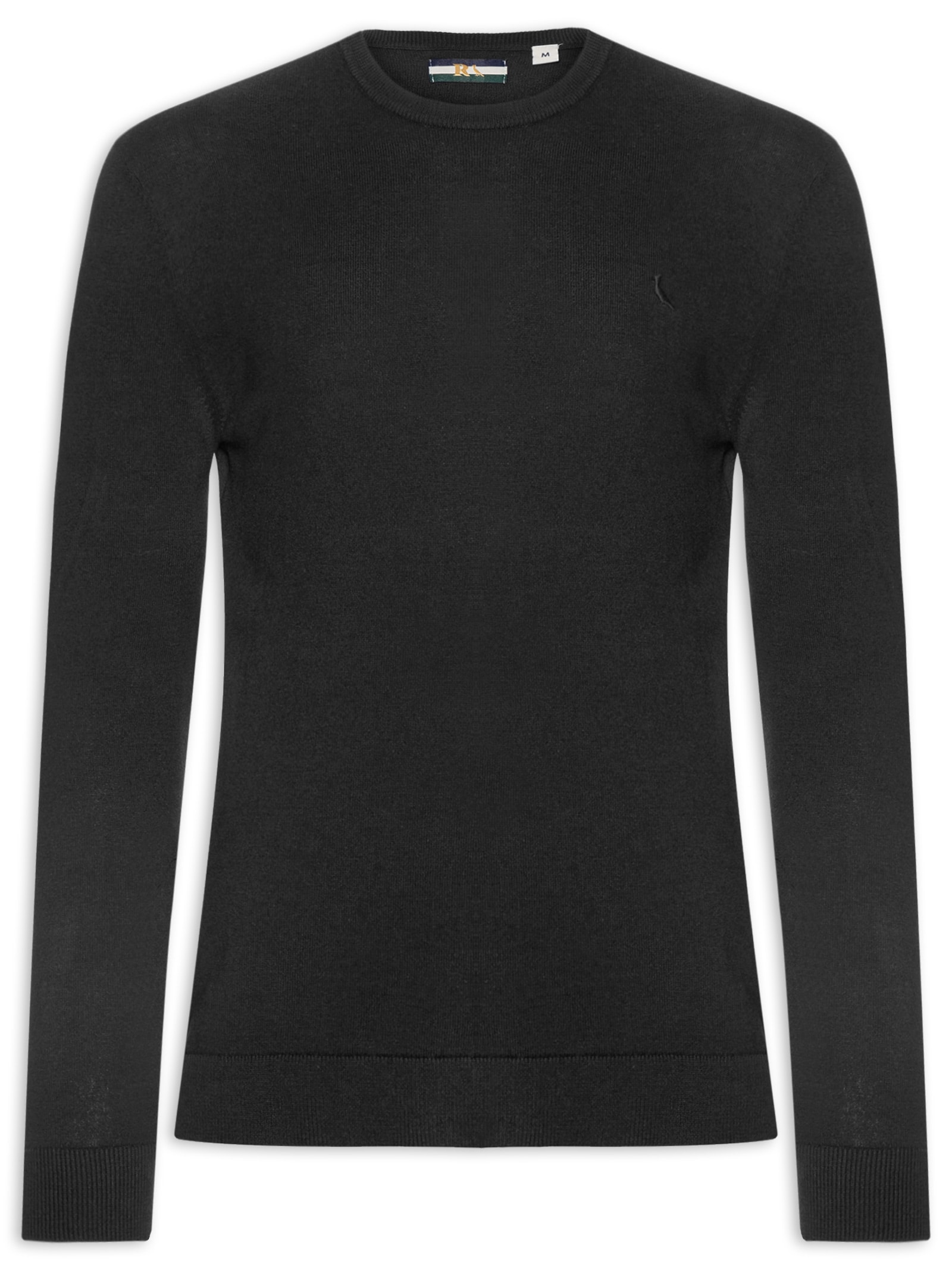 Tricot Masculino Gola Careca Preto Reserva