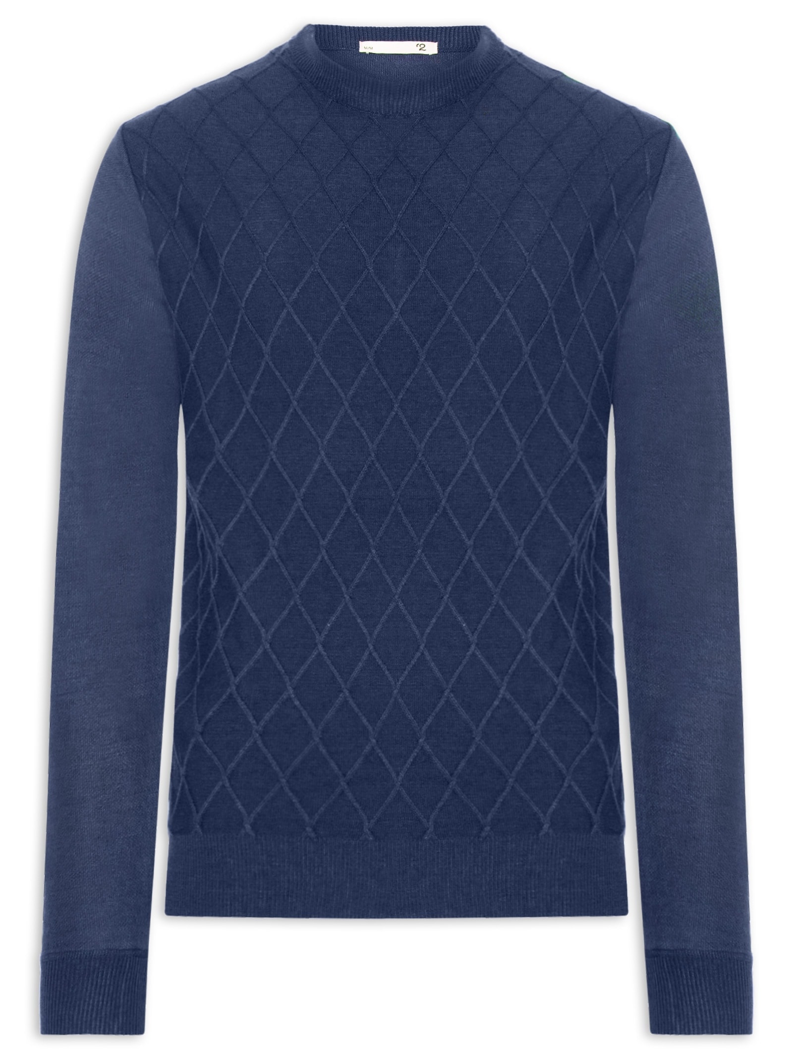 Tricot Masculino Gola Redonda Texturizado Azul '2 Essential