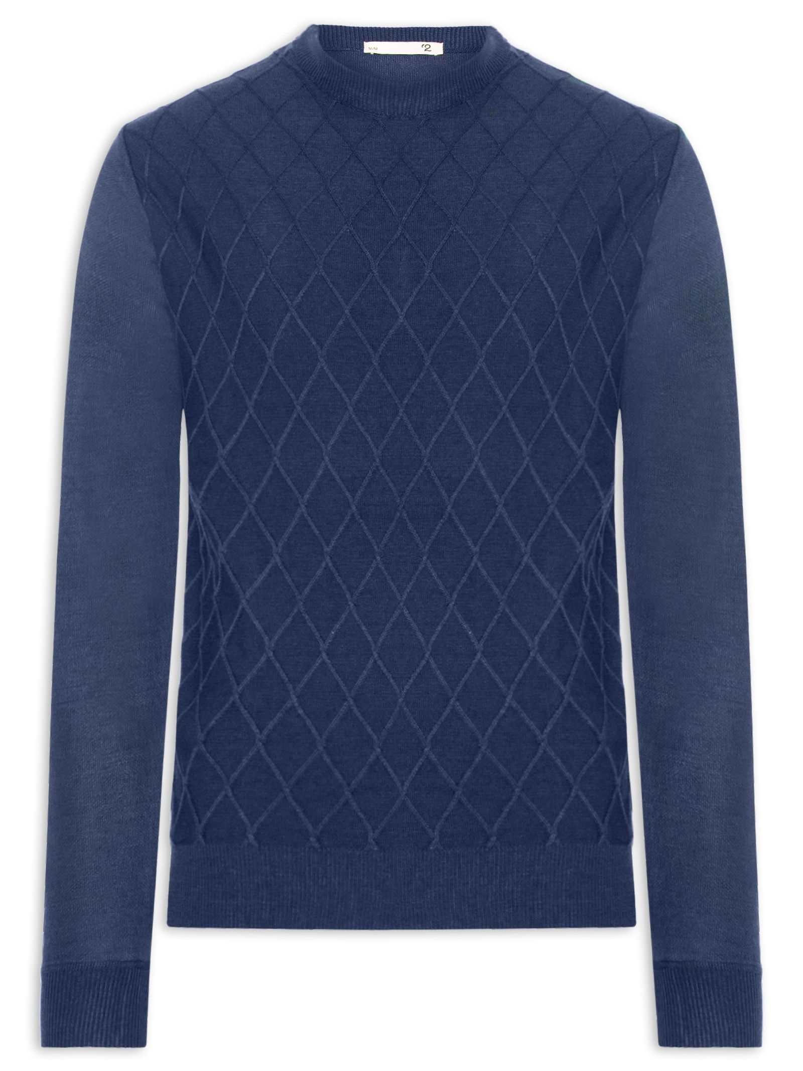 Tricot Masculino Gola Redonda Texturizado Azul '2 Essential