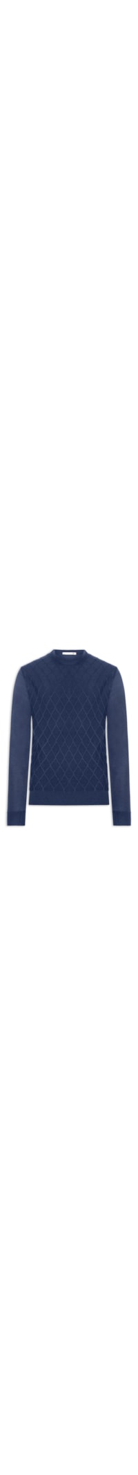 Tricot Masculino Gola Redonda Texturizado - Azul