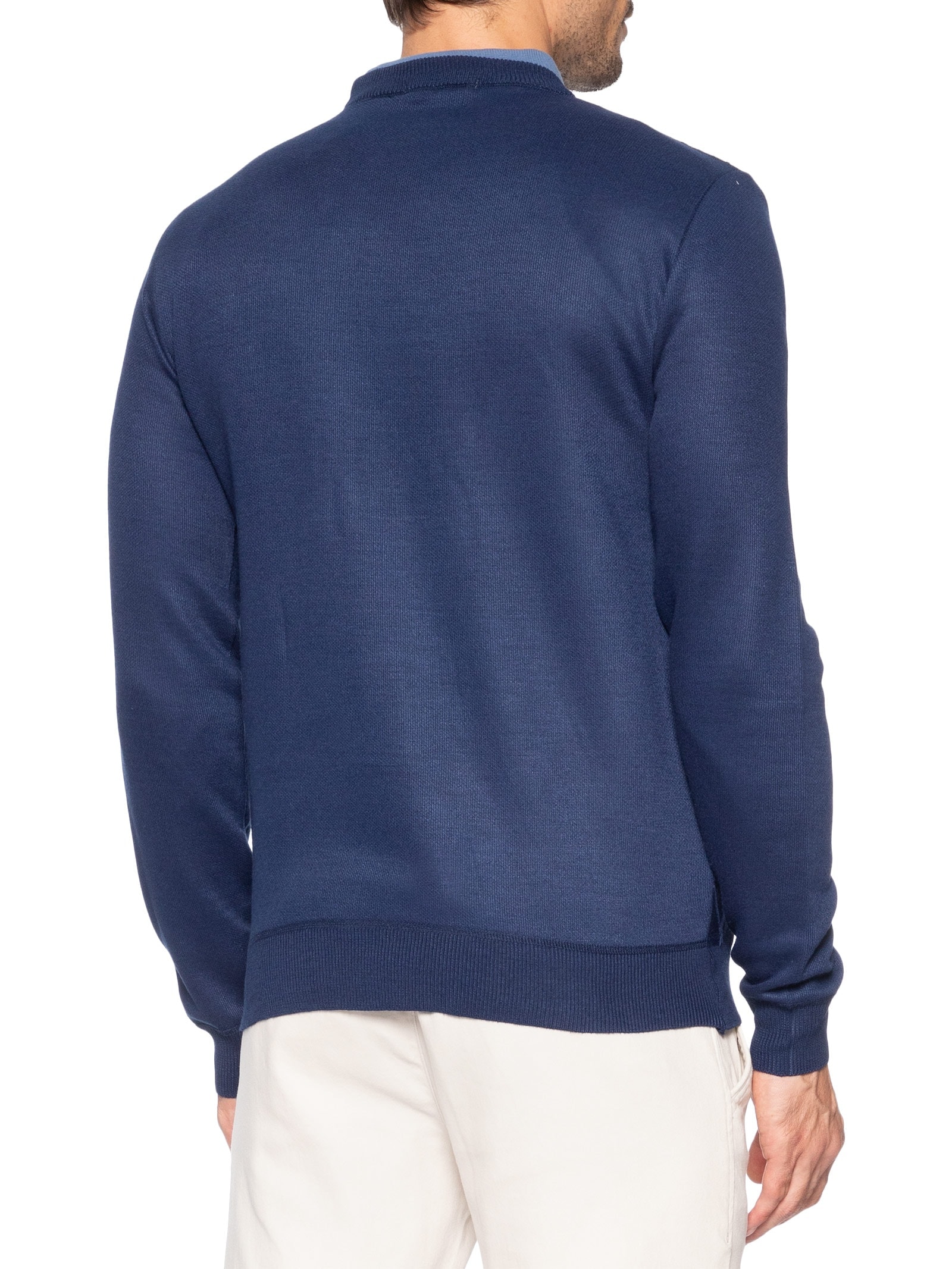 Tricot Masculino Gola Redonda Texturizado Azul '2 Essential