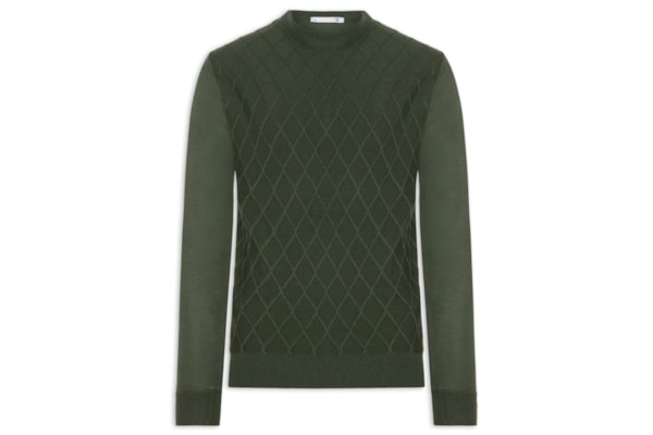 Tricot Masculino Gola Redonda Texturizado - Bege