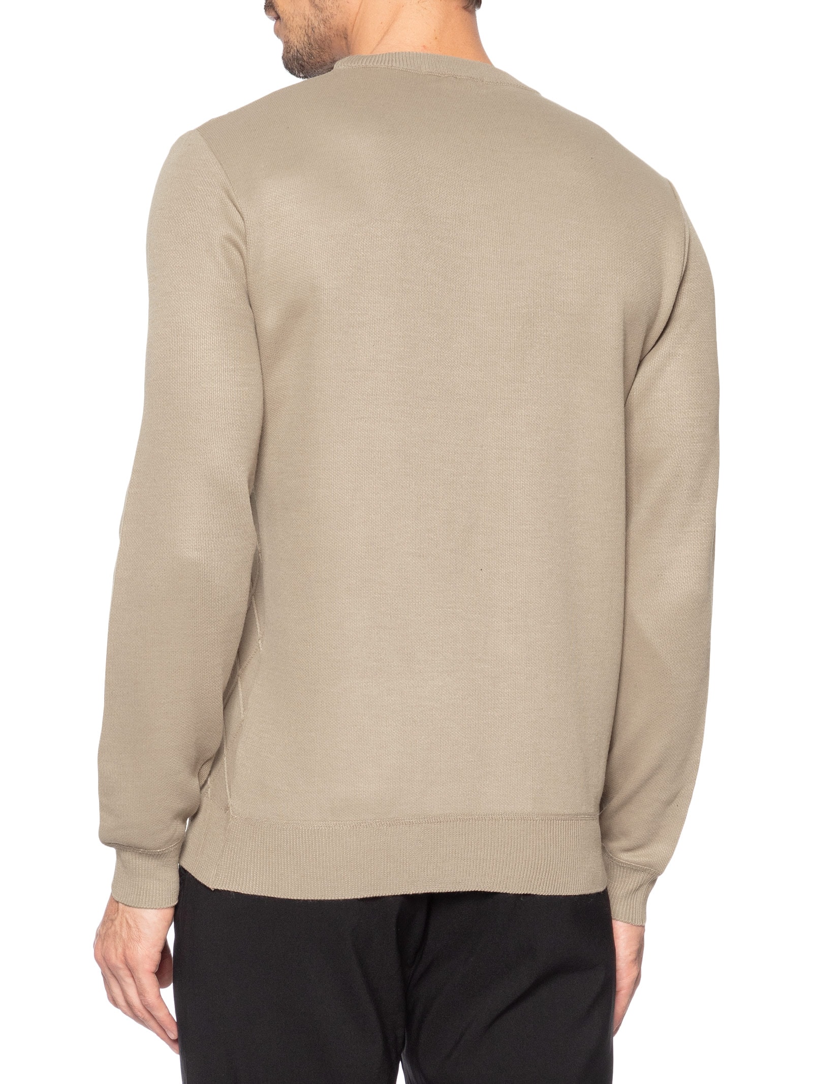 Tricot Masculino Gola Redonda Texturizado Bege '2 Essential