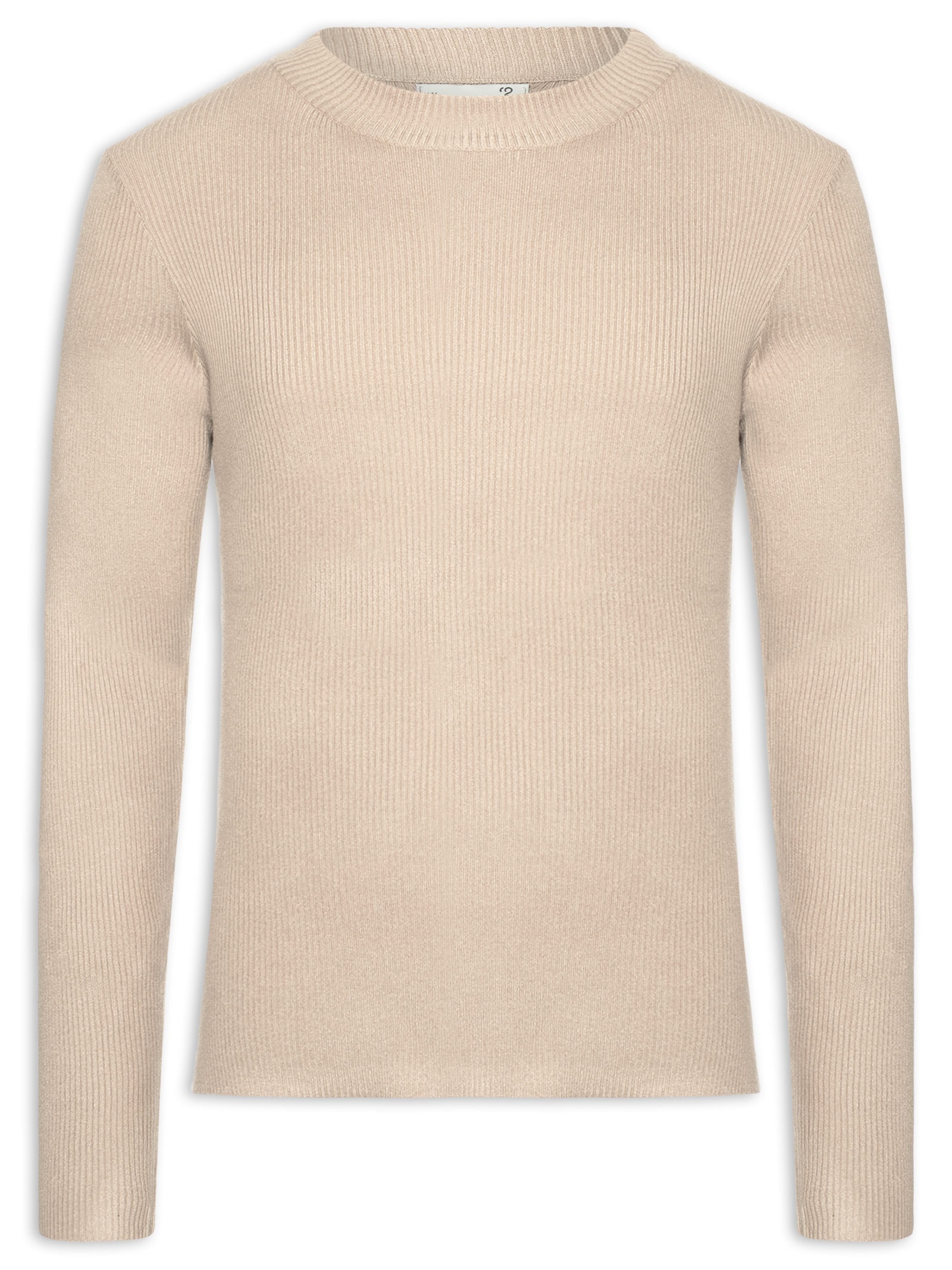 Tricot Masculino Gola Redonda Viscose Bege '2 Essential