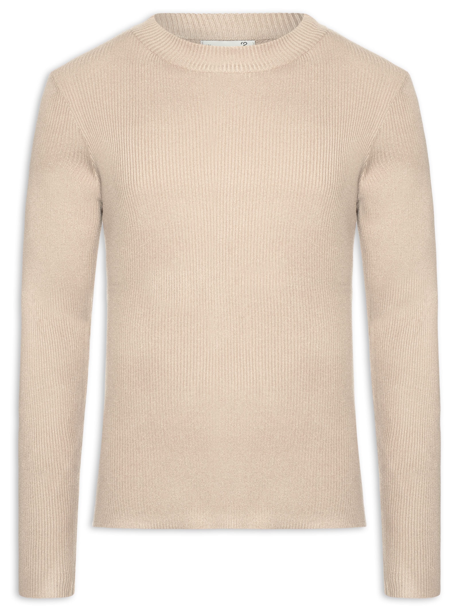 Tricot Masculino Gola Redonda Viscose Bege '2 Essential