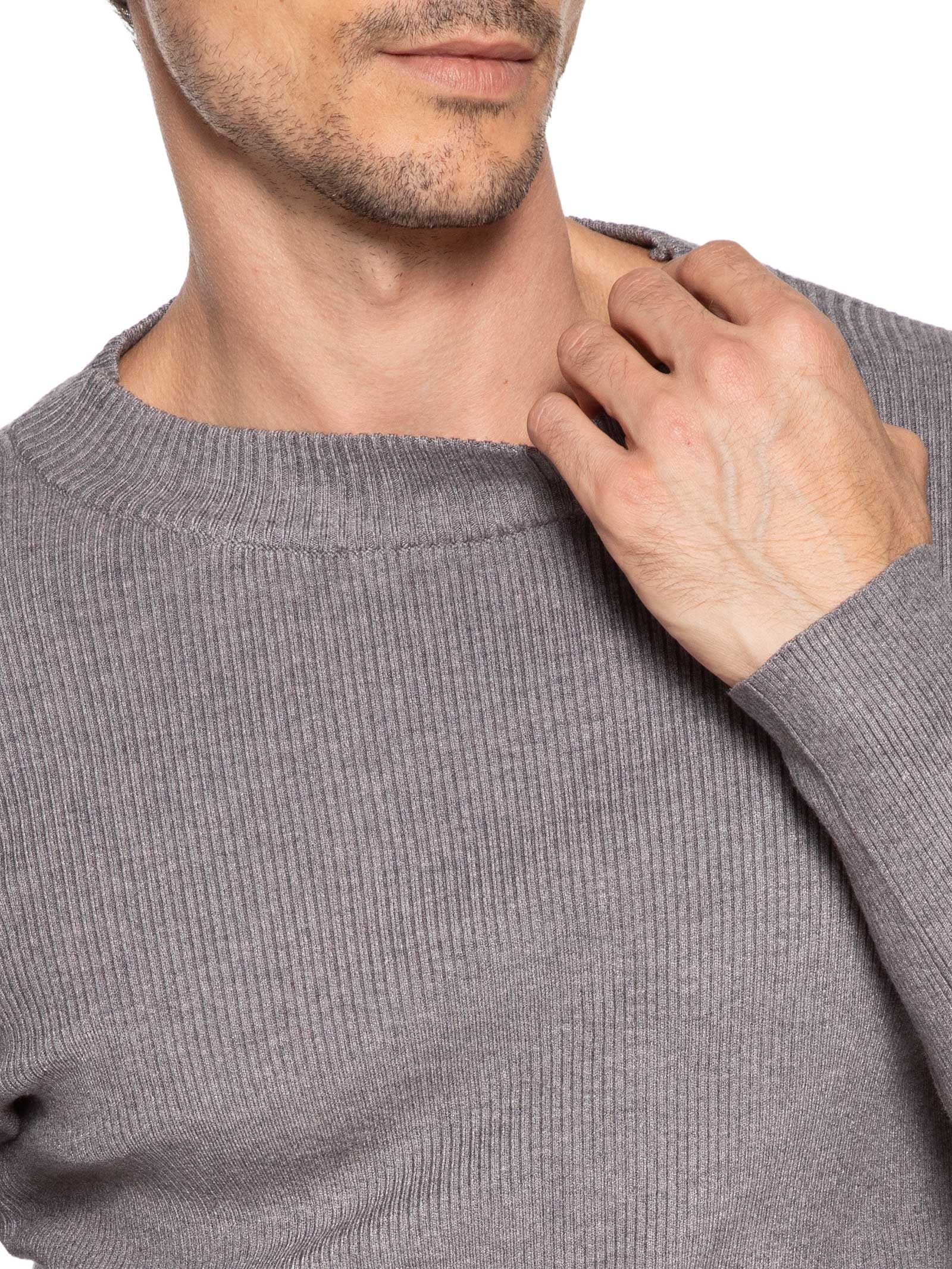 Tricot Masculino Gola Redonda Viscose Cinza '2 Essential