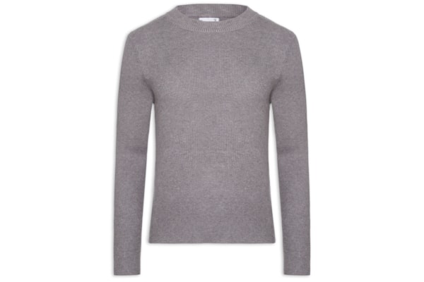 Tricot Masculino Gola Redonda Viscose - Cinza