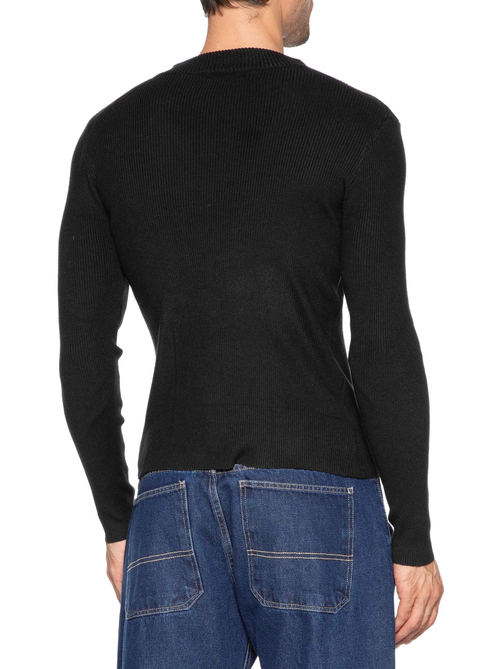 Tricot Masculino Gola Redonda Viscose Preto '2 Essential