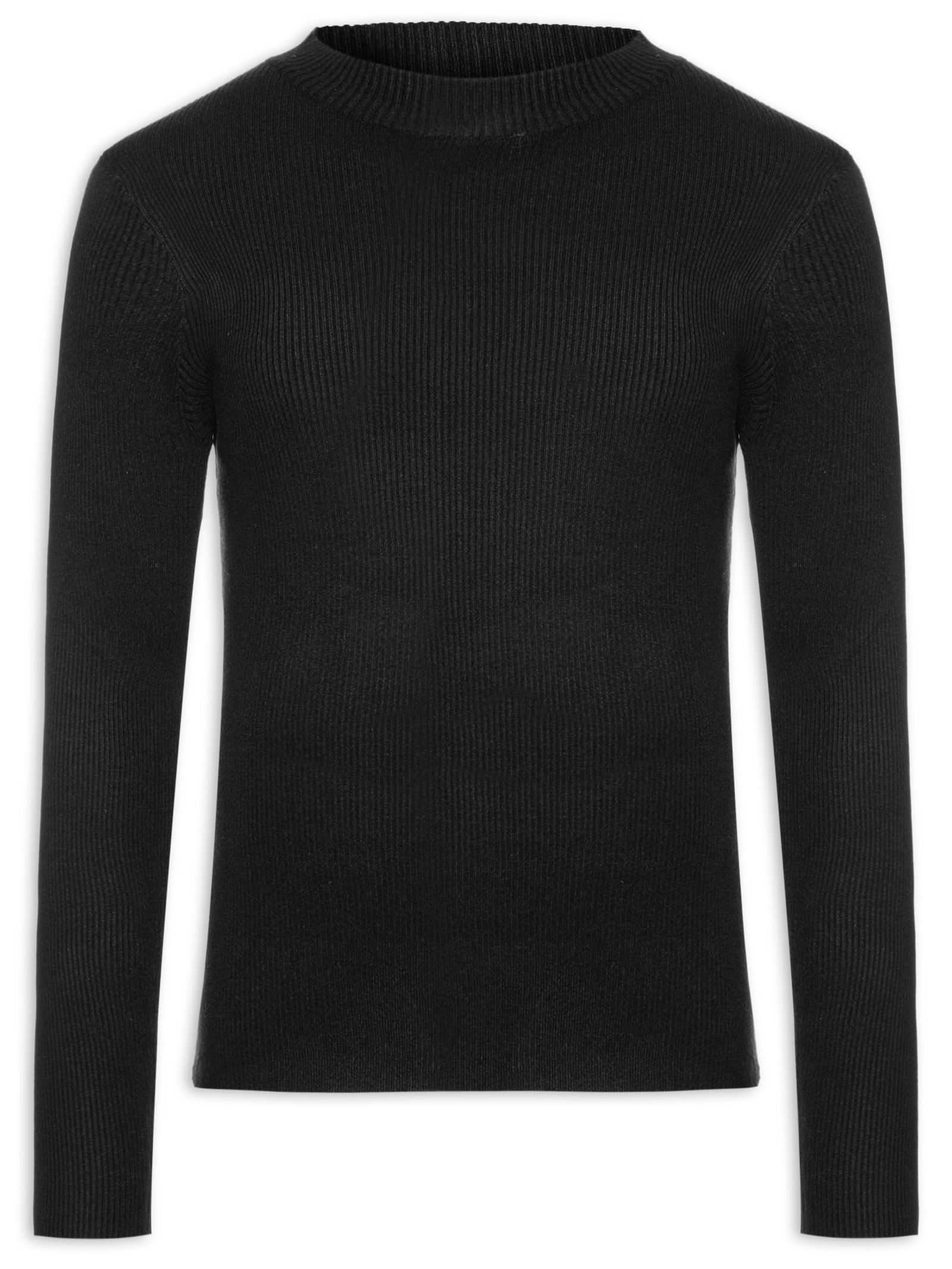 Tricot Masculino Gola Redonda Viscose Preto '2 Essential