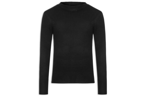 Tricot Masculino Gola Redonda Viscose - Preto