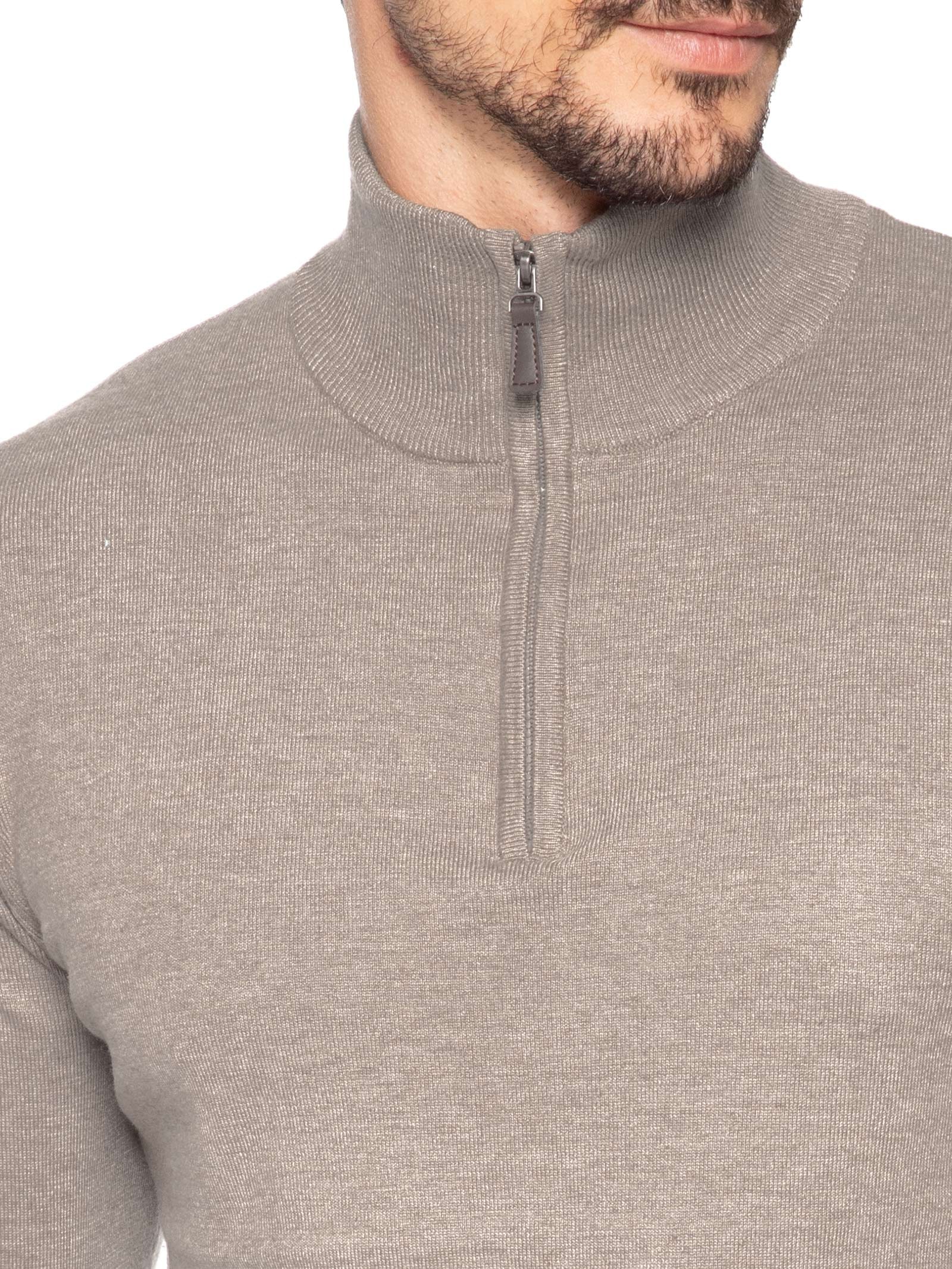 Tricot Masculino Meio Zíper Mescla Touch Cinza Reserva