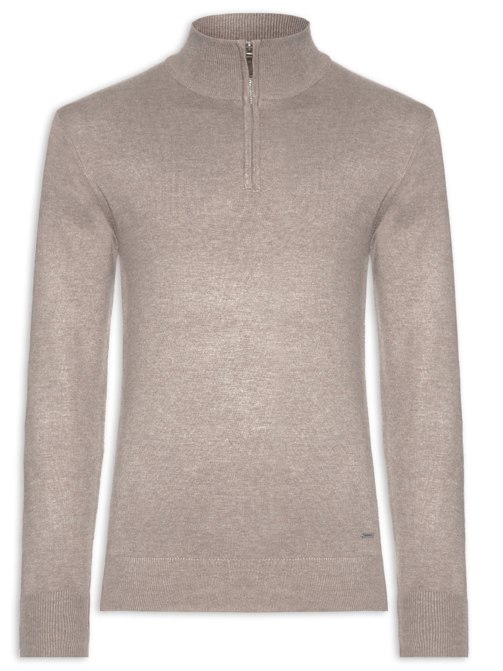 Tricot Masculino Meio Zíper Mescla Touch Cinza Reserva