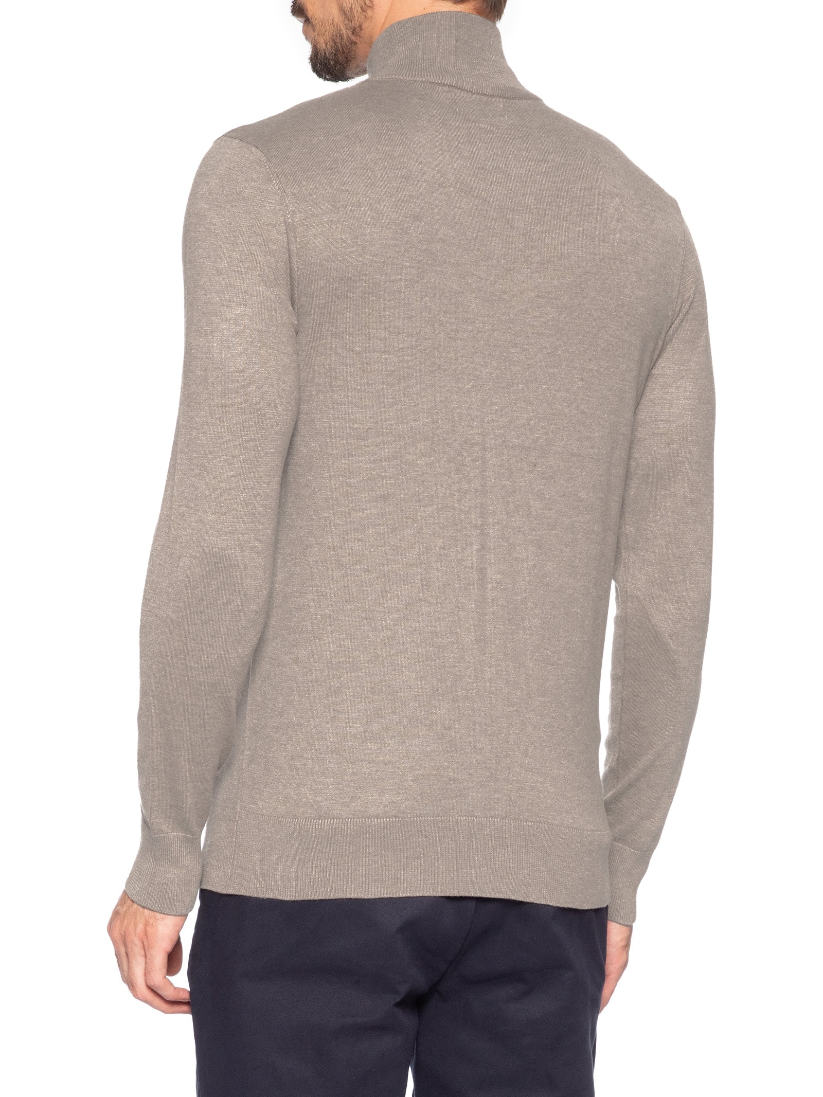 Tricot Masculino Meio Zíper Mescla Touch Cinza Reserva