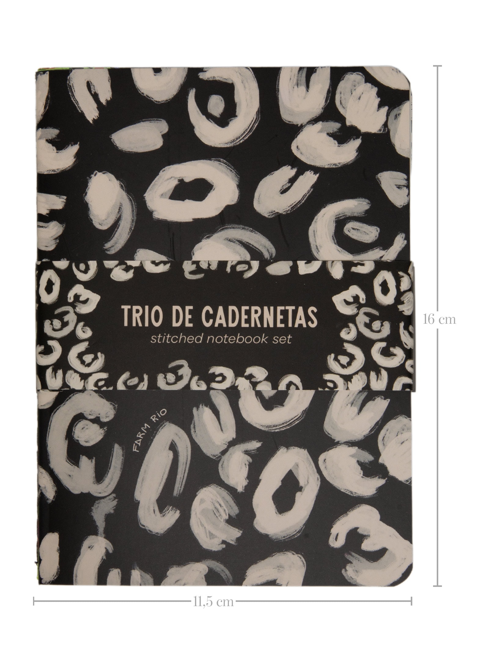 Trio de Cadernetas Amor De Onça Animal Print Farm Etc