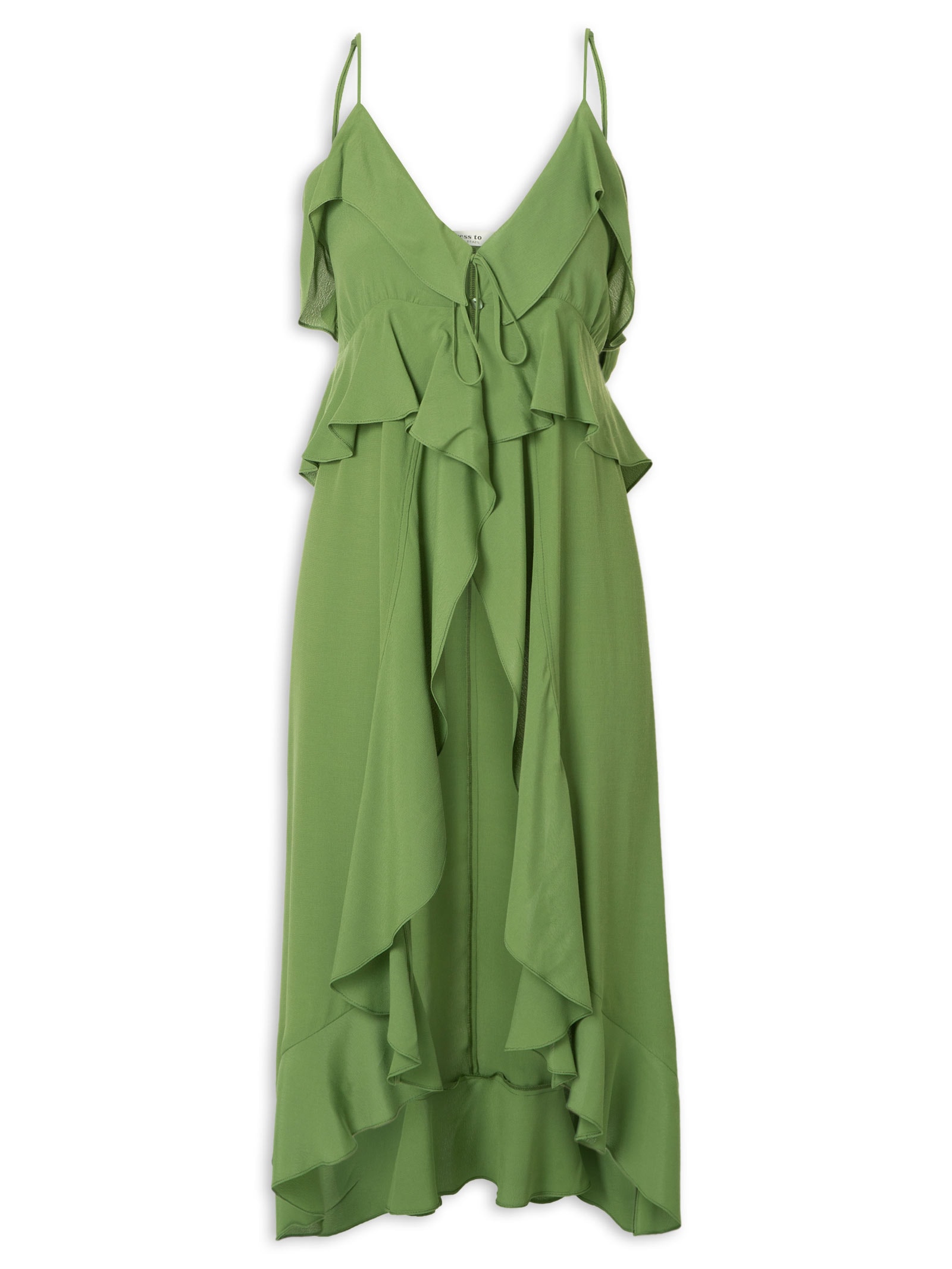 Túnica Crepe Babados Verde  Dress To