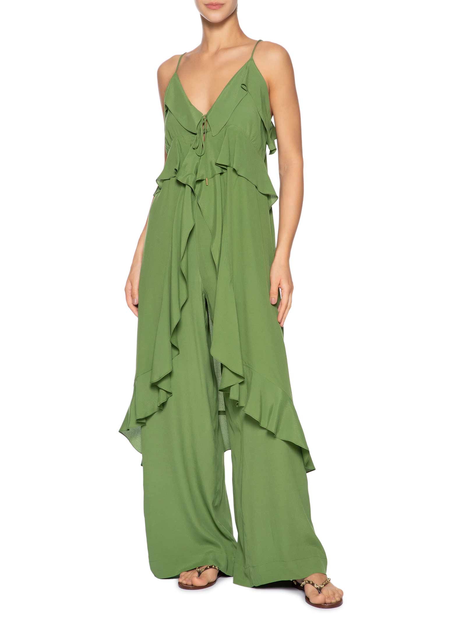 Túnica Crepe Babados Verde  Dress To