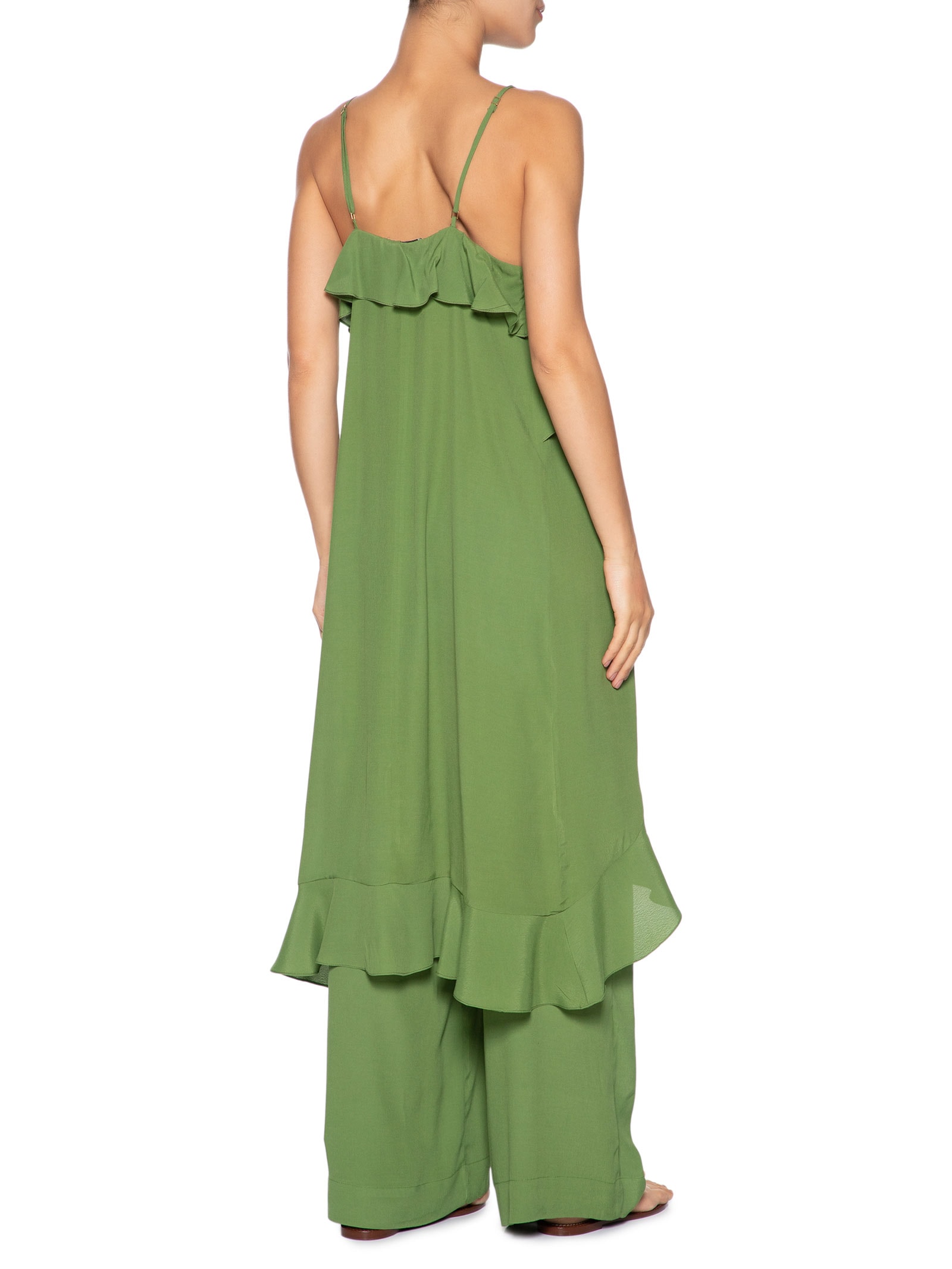 Túnica Crepe Babados Verde  Dress To
